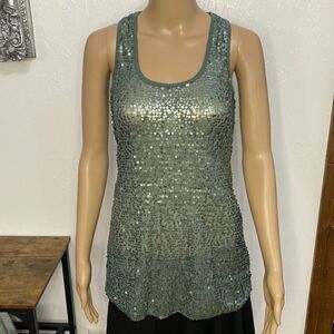 h.I.p. Happening In The Present Sequin Tank Top Shirt Long Womens Size Small